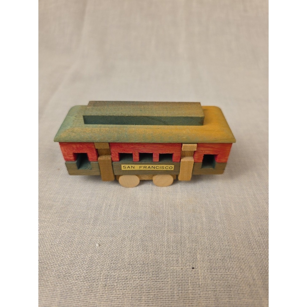 Antique Wooden San Francisco Trolley Car Puzzle.